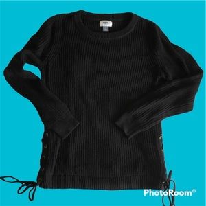 Old Navy Crewneck Sweater side ties Black Small NWOT